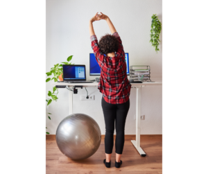 Woman at standing desk