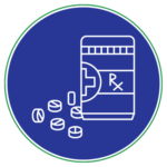 pill bottle and pills icon